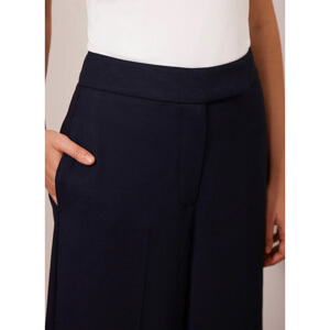 Mint Velvet Navy Cropped Wide Trousers